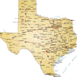 Texas map with four regions