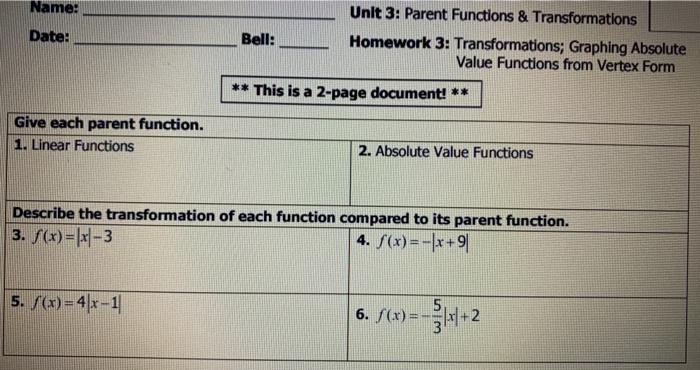 Unit 9 transformations homework 3 rotations answer key