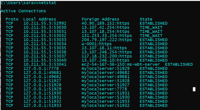 Which tcp/ip utility gives the following output